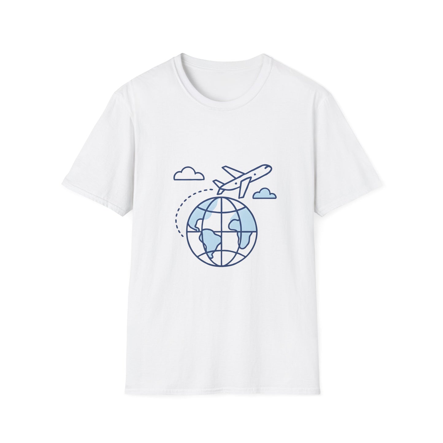 Minimalist Globe & Airplane with Travel Path - Tee
