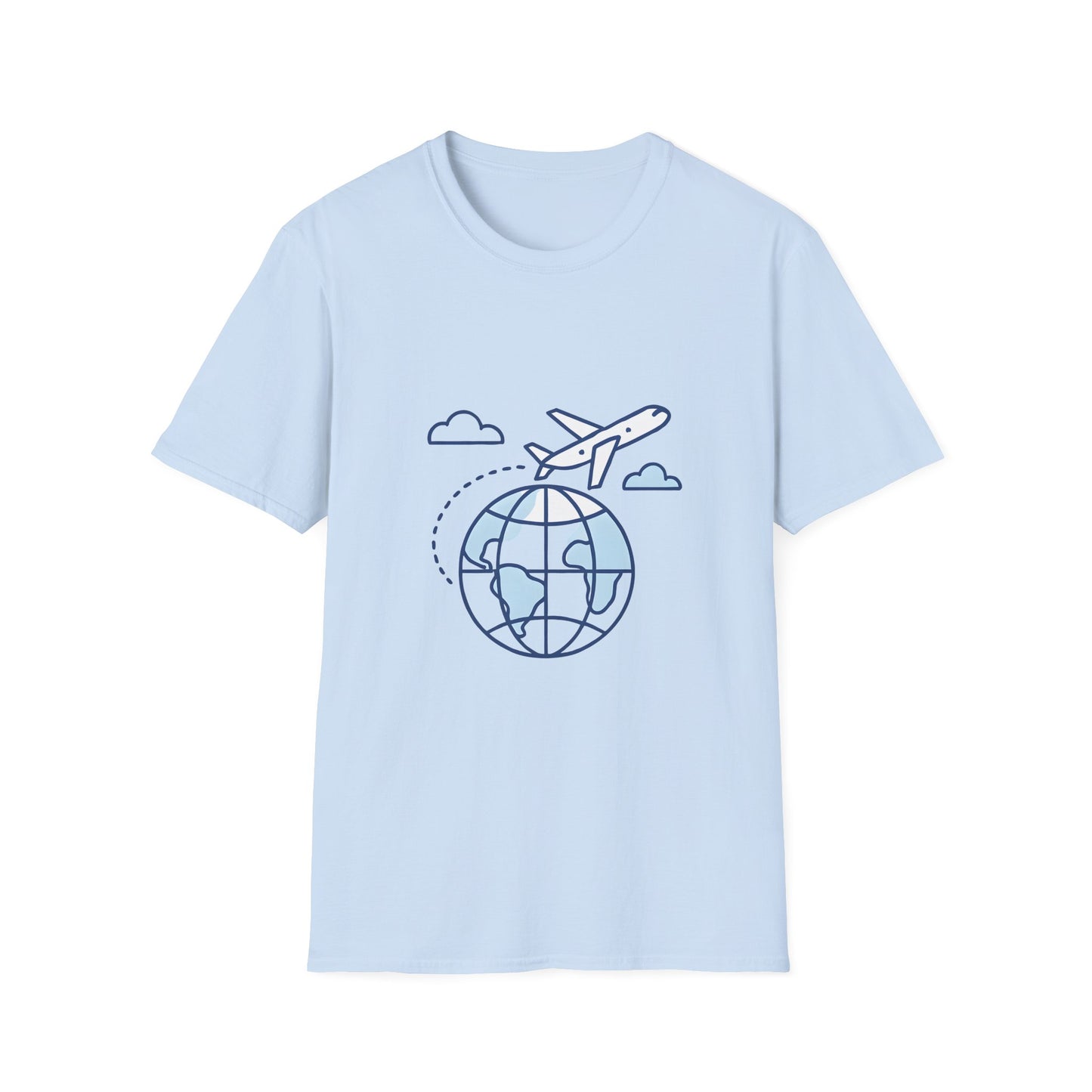 Minimalist Globe & Airplane with Travel Path - Tee