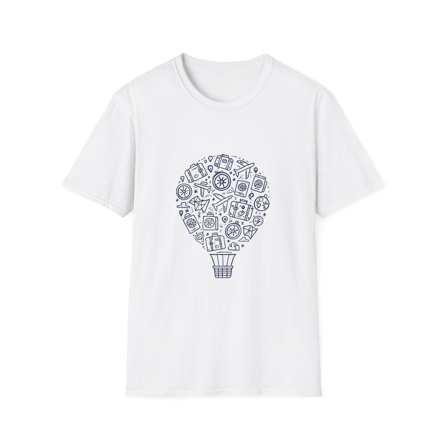 Travel Dreams Hot Air Balloon Line Art Tee - Tee