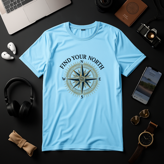 Vintage Nautical Compass with 'Find Your North' - Tee