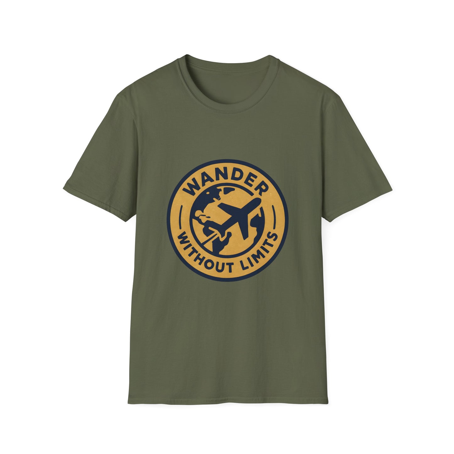 Vintage Wanderlust Badge with Airplane & Globe - Tee