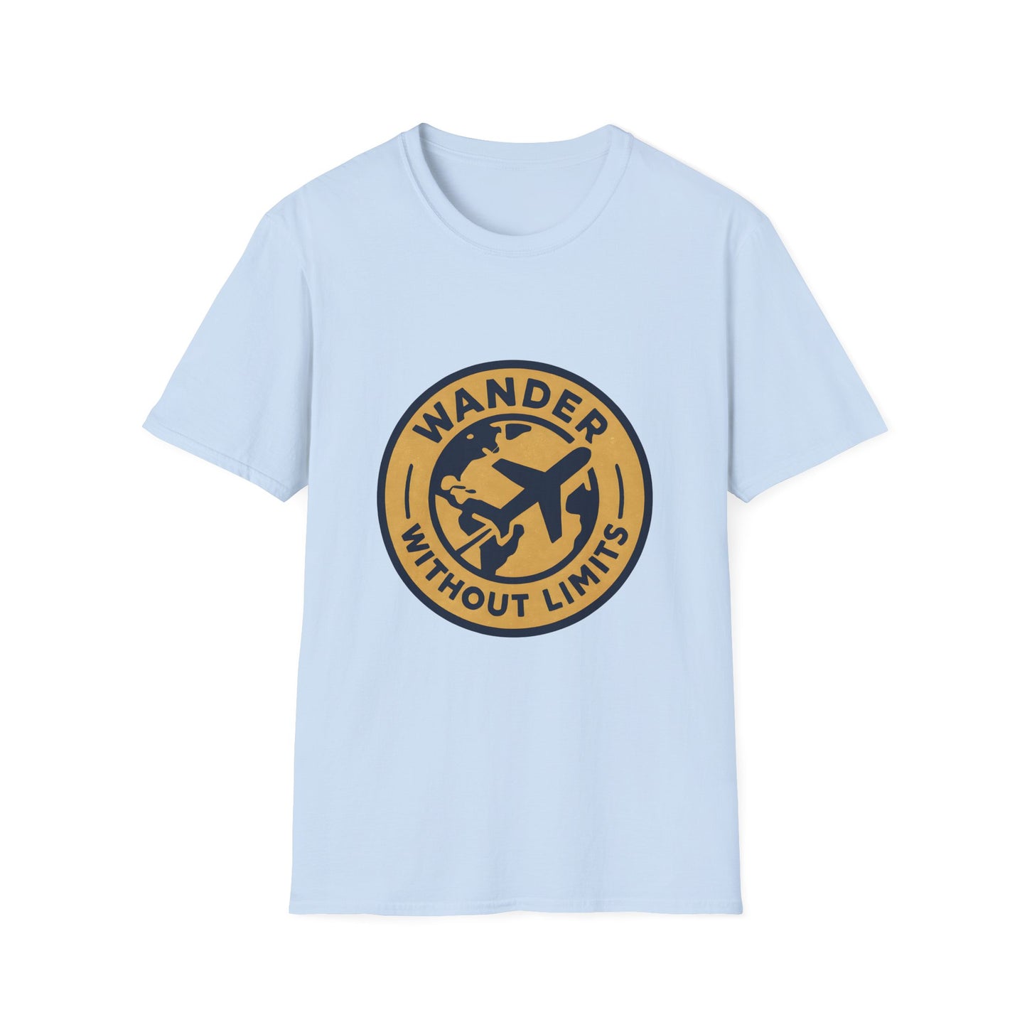 Vintage Wanderlust Badge with Airplane & Globe - Tee