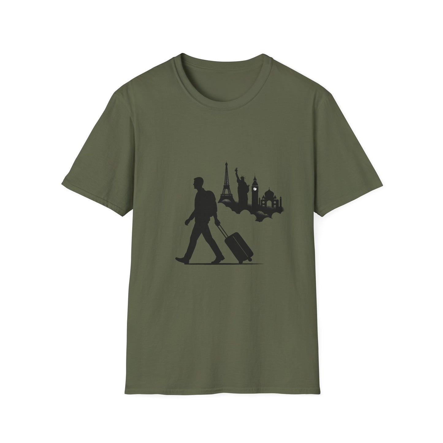 Silhouette Traveler with Iconic Landmarks Trail - Tee