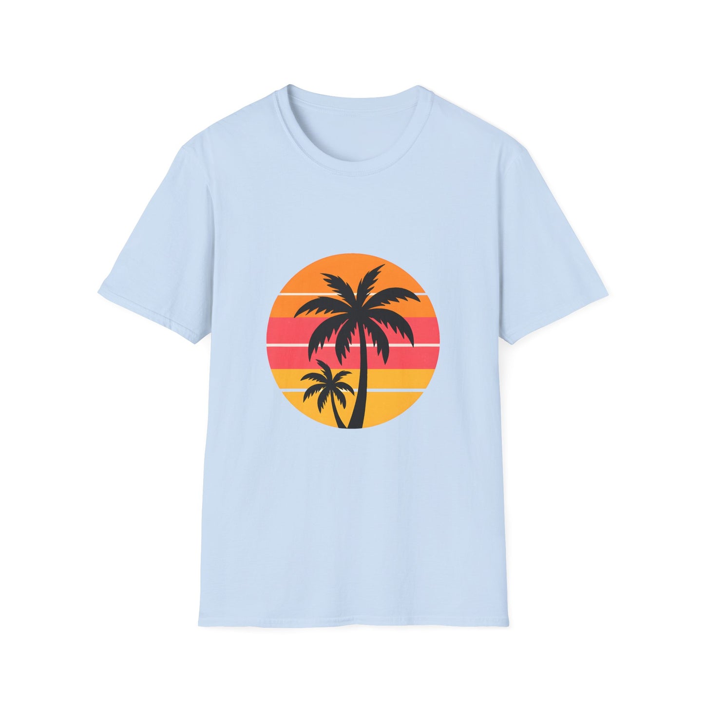 Retro Sunset Palm Silhouettes Tee - Tee