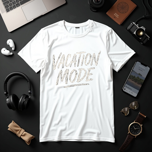 Bold Distressed 'Vacation Mode' Brush Script Tee