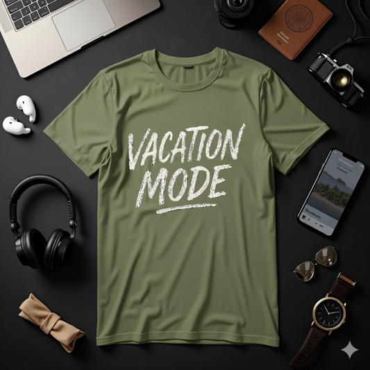 Bold Distressed 'Vacation Mode' Brush Script Tee