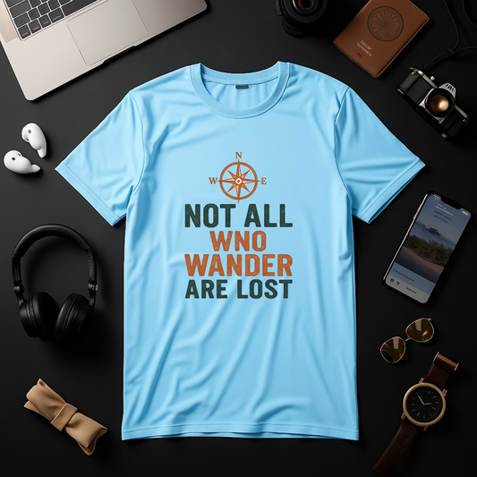 Vintage Compass Quote Tee in Earthy Tones - Tee