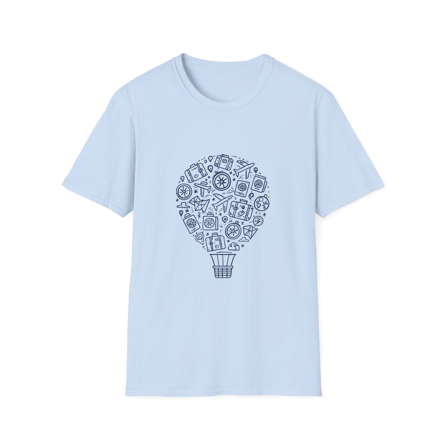 Travel Dreams Hot Air Balloon Line Art Tee - Tee
