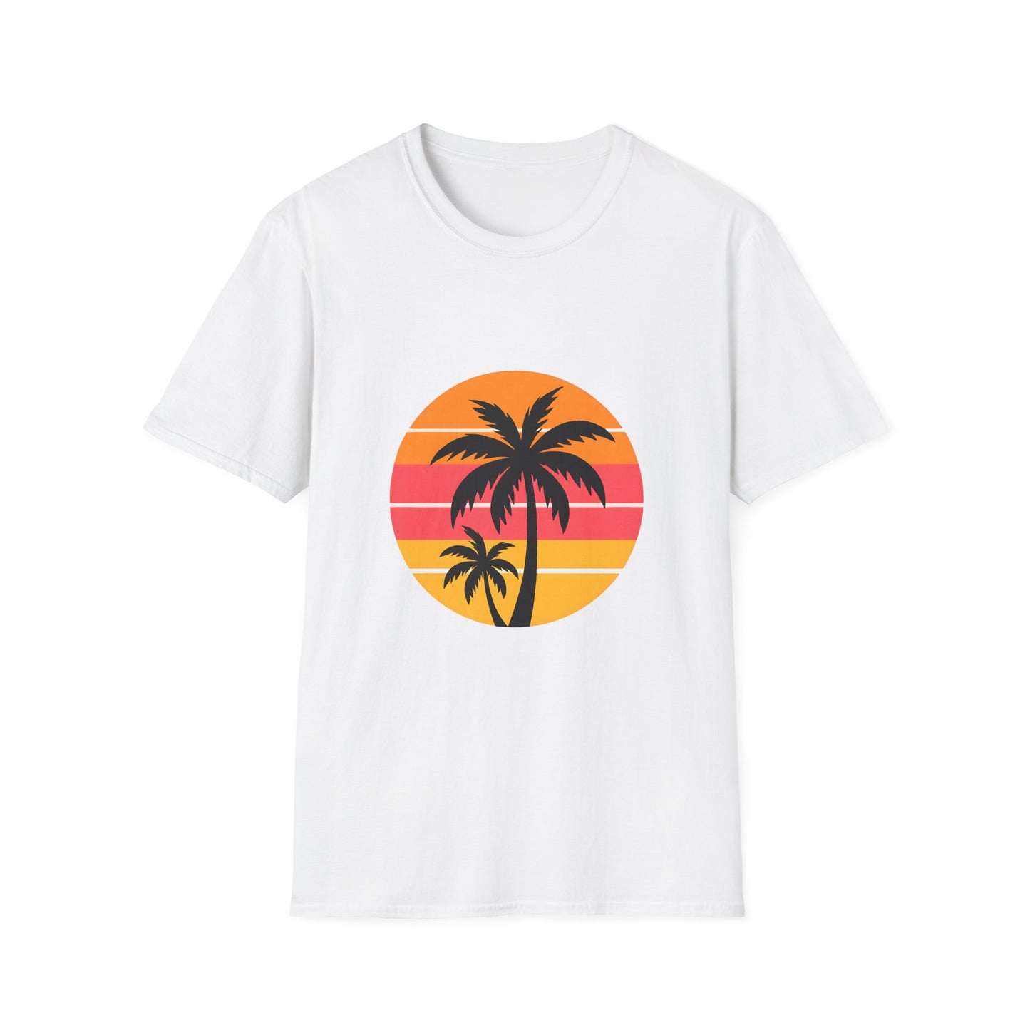 Retro Sunset Palm Silhouettes Tee - Tee