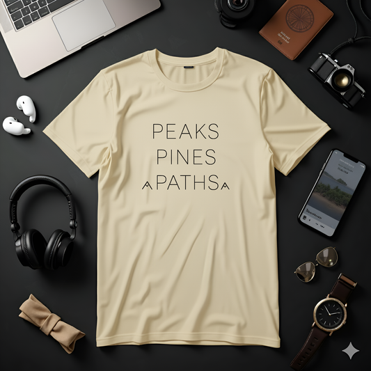 Peaks Pines Paths Travel Tee